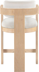 Sacha - Velvet Stool With Natural Base