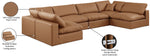 Comfy - 6 Piece Faux Leather Modular Armless Sectional