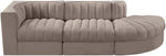 Rummi - Velvet Performance Fabric Upholstered 3 Piece Modular Sectional