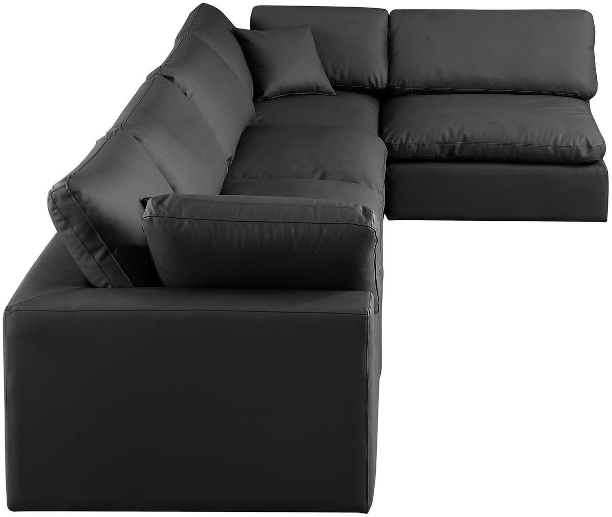 Comfy - 5 Piece Faux Leather Modular Sectional