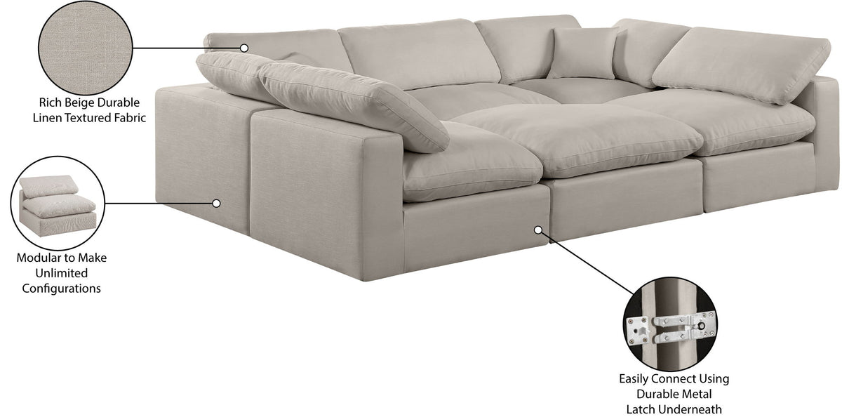Comfy - 6 Piece Linen Sectional