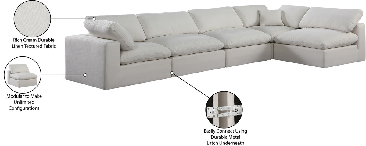 Comfy - 5 Piece Linen Modular Sectional