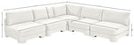 Hammond - Velvet Performance Fabric Upholstered 5 Piece Armless Sectional