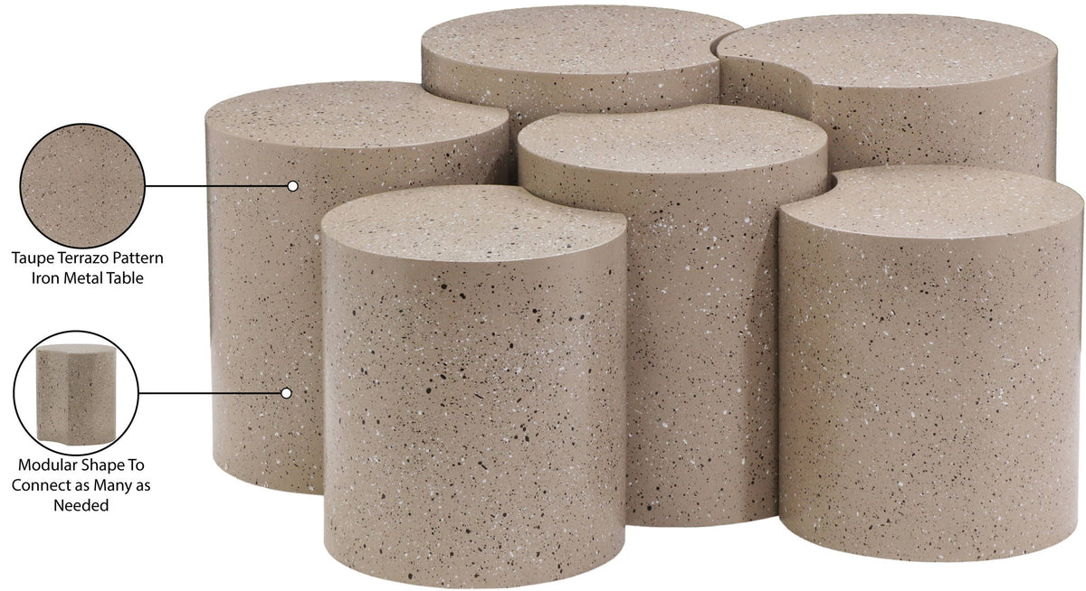 Dimple - 20" 6 Piece Modular Coffee Table - Terazzo Finish