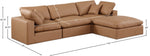Comfy - 4 Piece Faux Leather Modular Sectional With Chaise