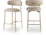 Lupita - Counter Stool With Brushed Gold Frame (Set of 2)