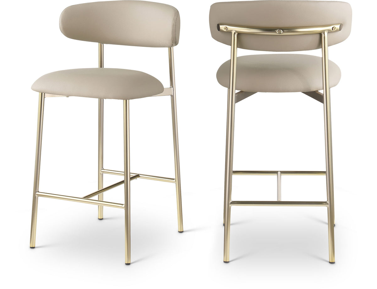 Lupita - Counter Stool With Brushed Gold Frame (Set of 2)