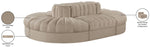 Rummi - Oval Velvet Performance Fabric Upholstered 6 Piece Modular Sectional