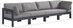 Nizuc - Outdoor Patio 4 Seat Modular Sofa With Gray Frame
