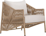 Coastline - Olefin Water Resistant Fabric And Wicker Outdoor Patio Accent Chair - Beige