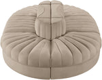 Rummi - Oval Velvet Performance Fabric Upholstered 6 Piece Modular Sectional