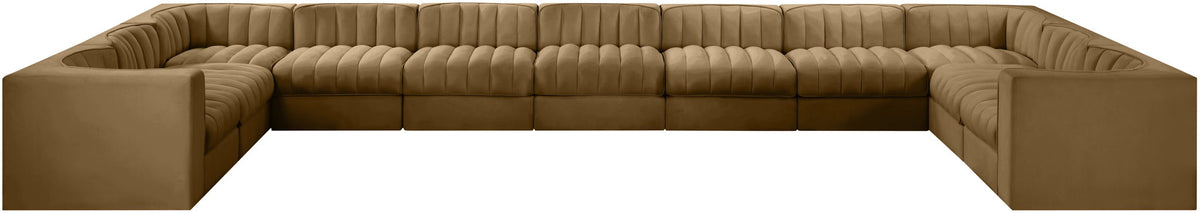 Rummi - Velvet Performance Fabric Upholstered 11 Piece Modular Sectional