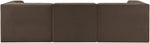 Rummi - Velvet Performance Fabric Upholstered 3 Piece Modular Sofa