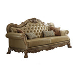 Dresden - Sofa - Bone PU & Gold Patina