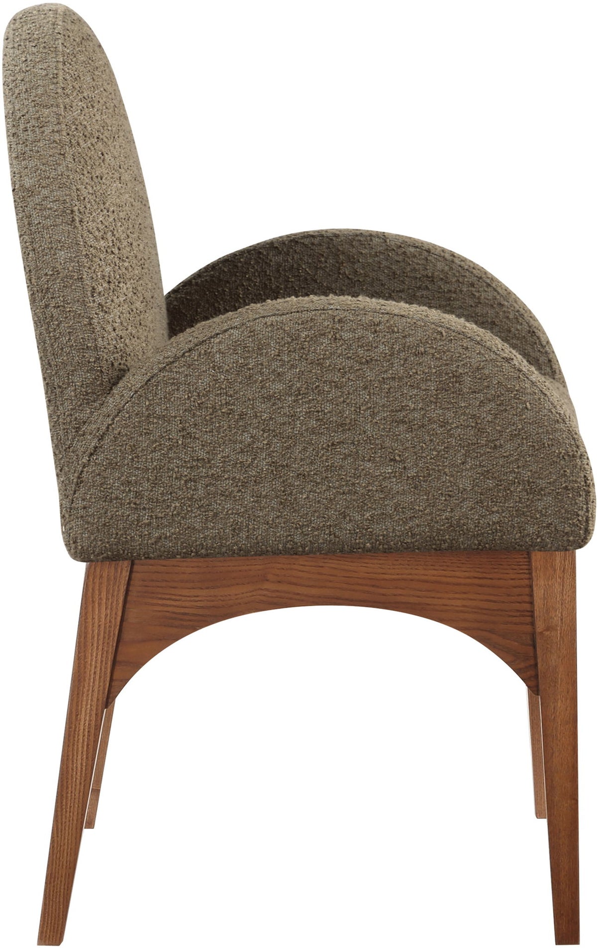 Waldorf - Boucle Dining Arm Chair With Brown Legs
