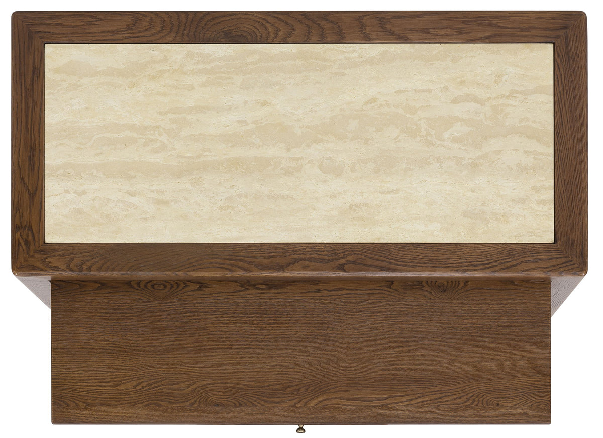 Driftwood - One-Drawer Nightstand With Stone