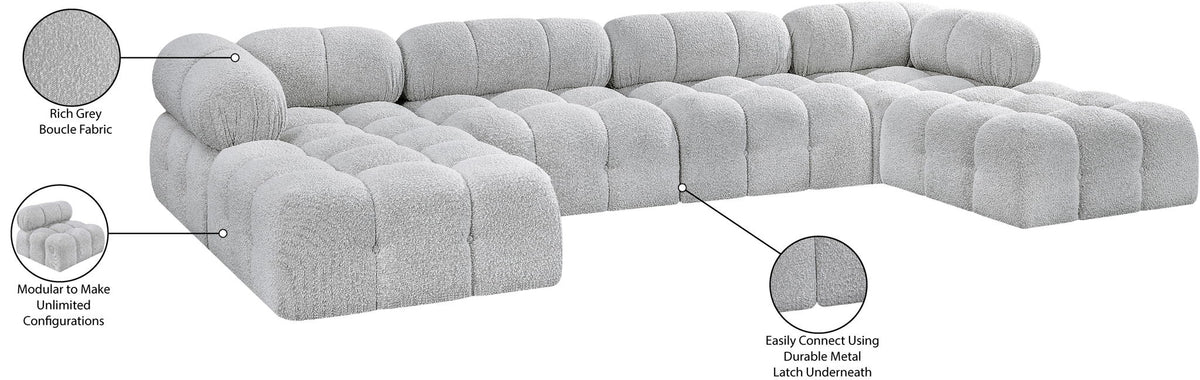 Ames - 6 Piece Fabric Modular U-Shaped Sectional