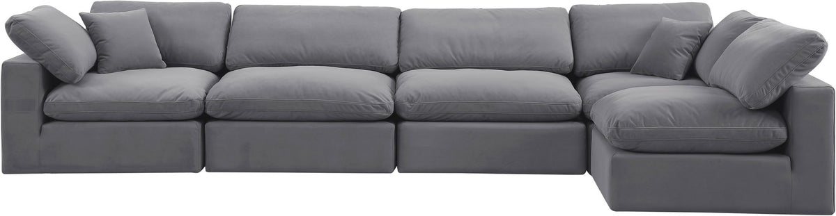 Comfy - 5 Piece Velvet Modular Sectional