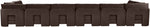 Hammond - Velvet Performance Fabric Upholstered 8 Piece U-Shaped Armless Sectional - Beige