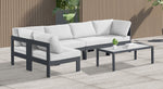 Nizuc - Outdoor Patio 5 Piece Modular Sectional With Gray Frame