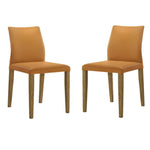 Elyza - Full Back Top Grain Leather Upholstered Wood Dining Chairs (Set of 2)