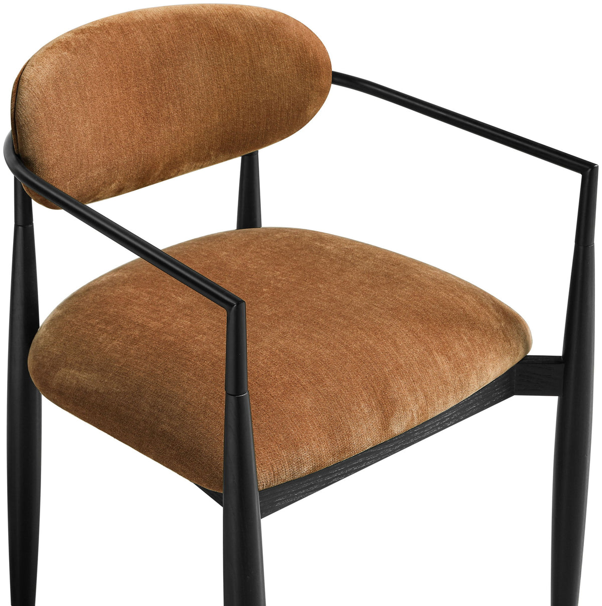Riccio - Fabric Dining Arm Chair (Set of 2) - Black Frame
