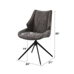 Malika - Side Chair With Swivel (Set of 2) - Brown Chenille