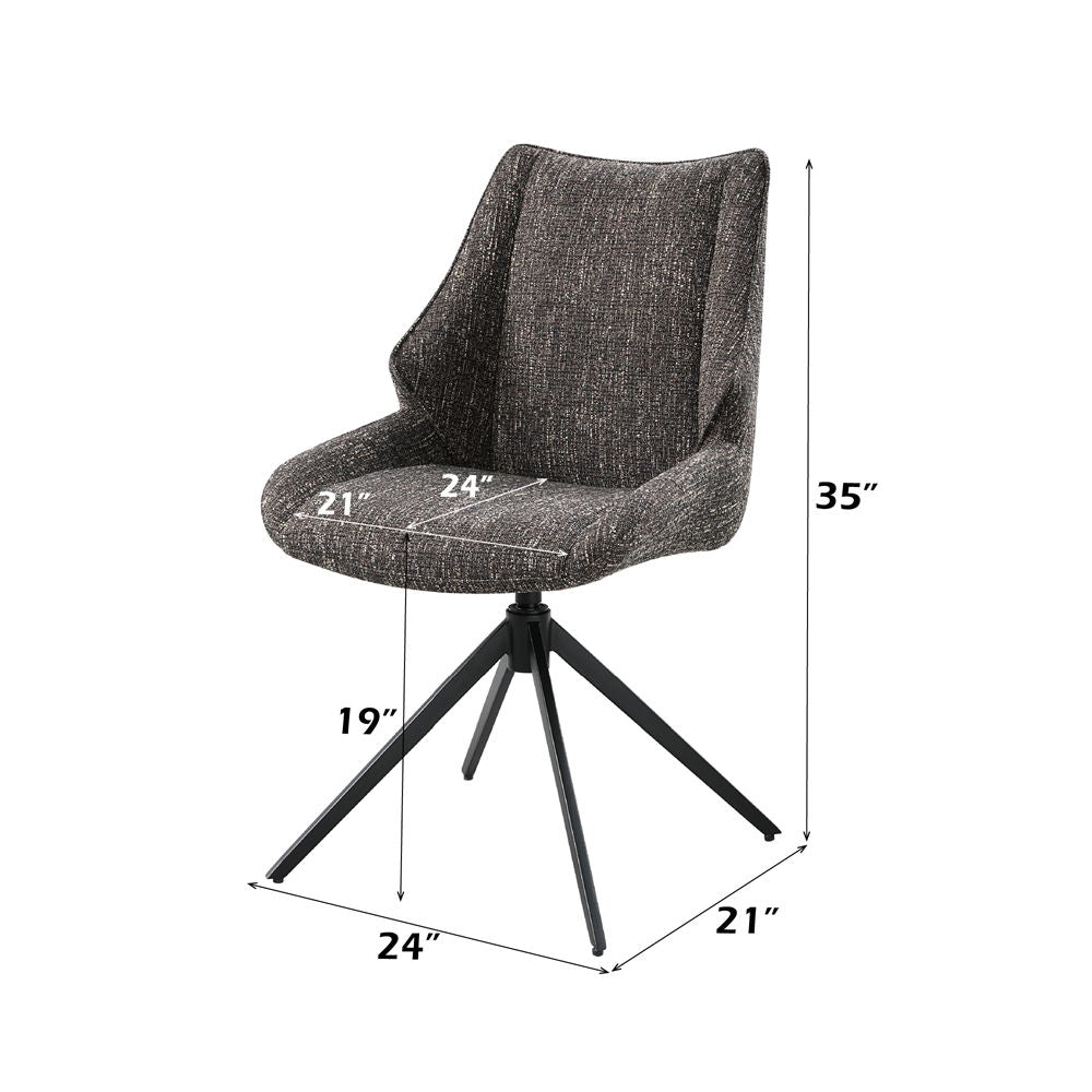 Malika - Side Chair With Swivel (Set of 2) - Brown Chenille