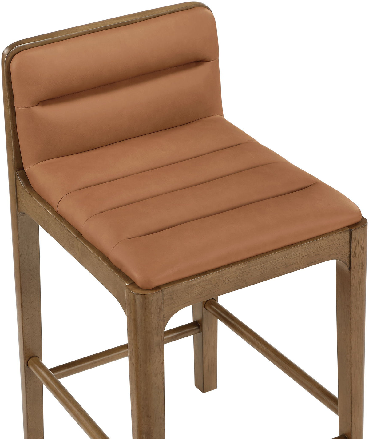 Ellis - Vegan Leather Upholstered Counter Stool (Set of 2) - Brown Base