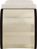 Zephyr - Linen Textured Fabric Upholstered Chaise - Painted Black Base
