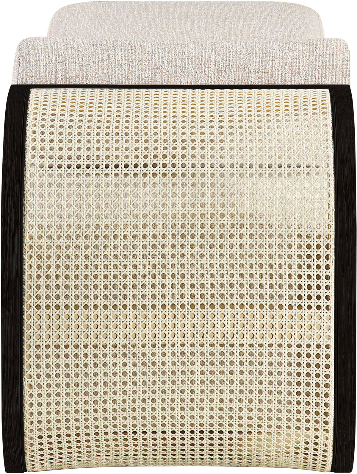 Zephyr - Linen Textured Fabric Upholstered Chaise - Painted Black Base