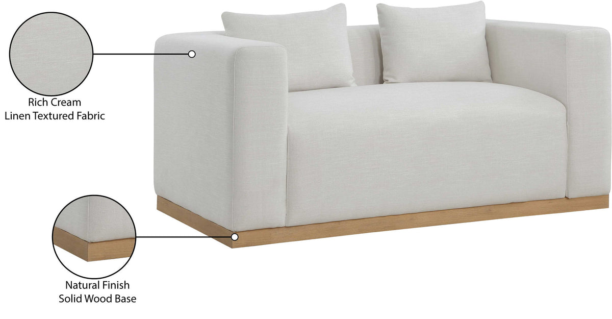 Alfie - Linen Textured Fabic Loveseat
