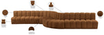 Arc - Velvet 8 Piece Curved Modular Sofa - Saddle
