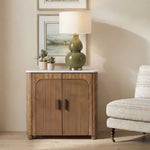 Mebarak - Reeded 2 Door Cabinet - Bronze,White,Woodtone