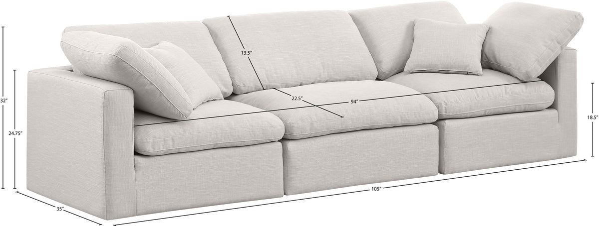 Indulge - Linen 3 Seat Modular Sofa