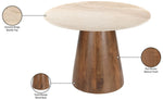 Liona - 42" Marble And Mango Wood Dining Table