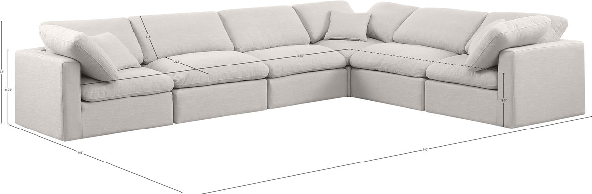 Indulge - Linen 6 Piece Modular Corner Sectional