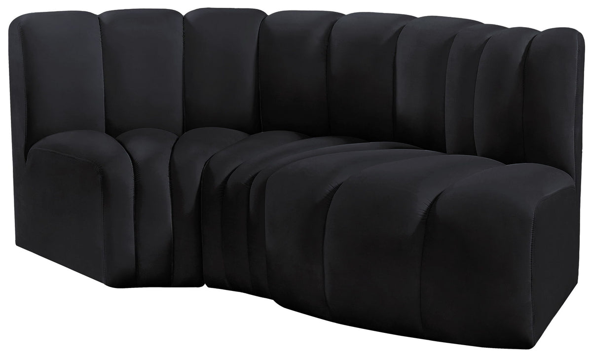 Arc - Velvet 3 Piece Modular L-Shaped Sofa