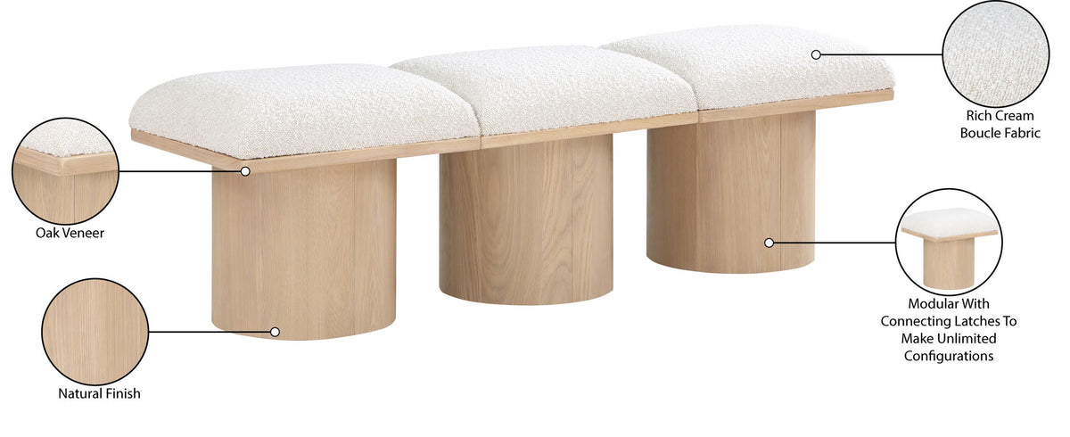 Pavilion - 3 Piece Modular Bench With Natural Base