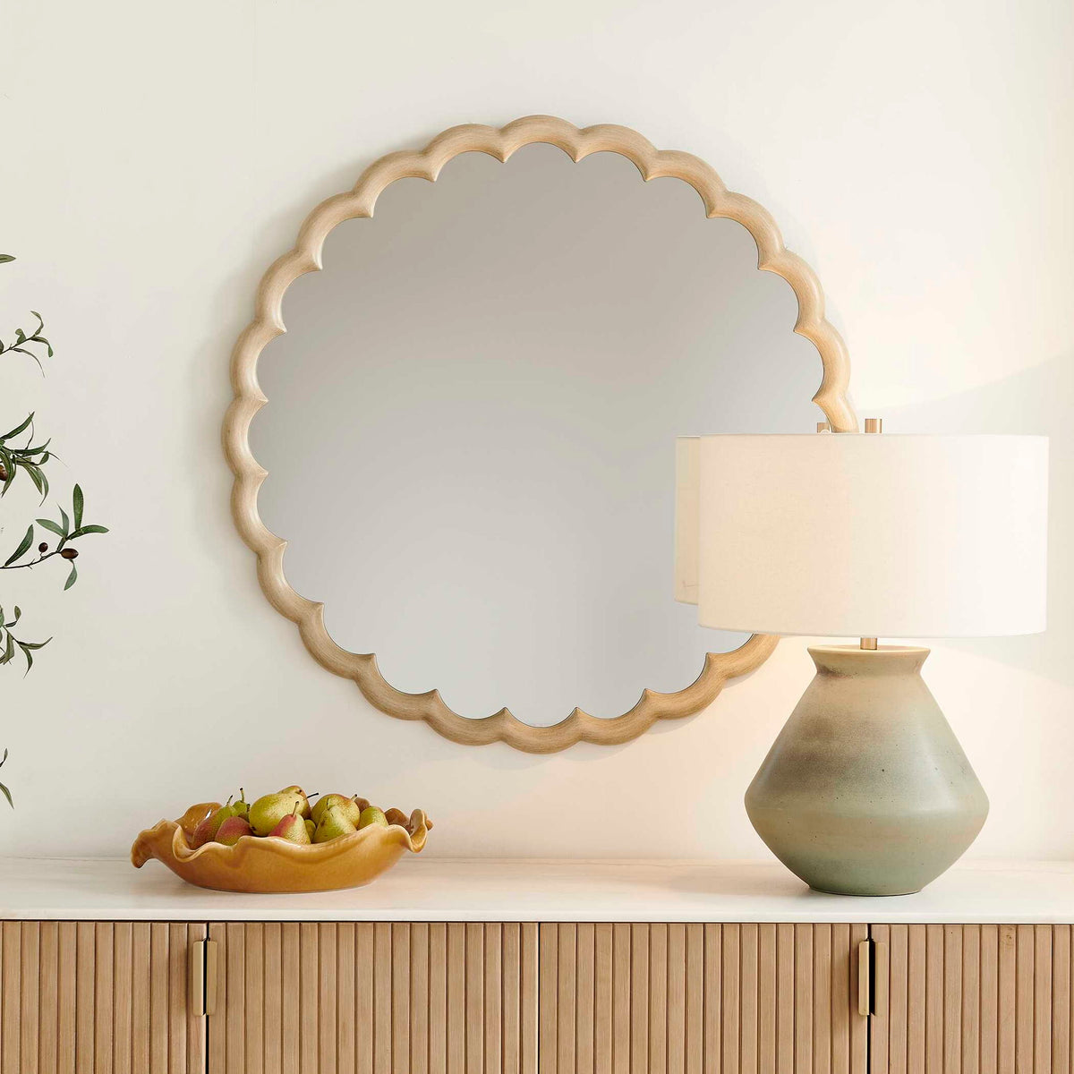 Cerrito - Round Mirror - Burnished Ivory