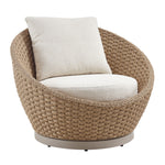 Kobalt - 3-Piece Powder Coated Metal Outdoor Conversation Set With Cushions - Boucle White / Natural