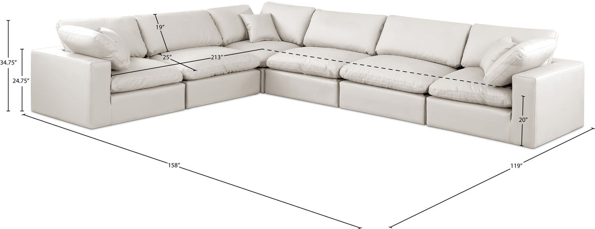 Comfy - 6 Piece Faux Leather Modular Corner Sectional
