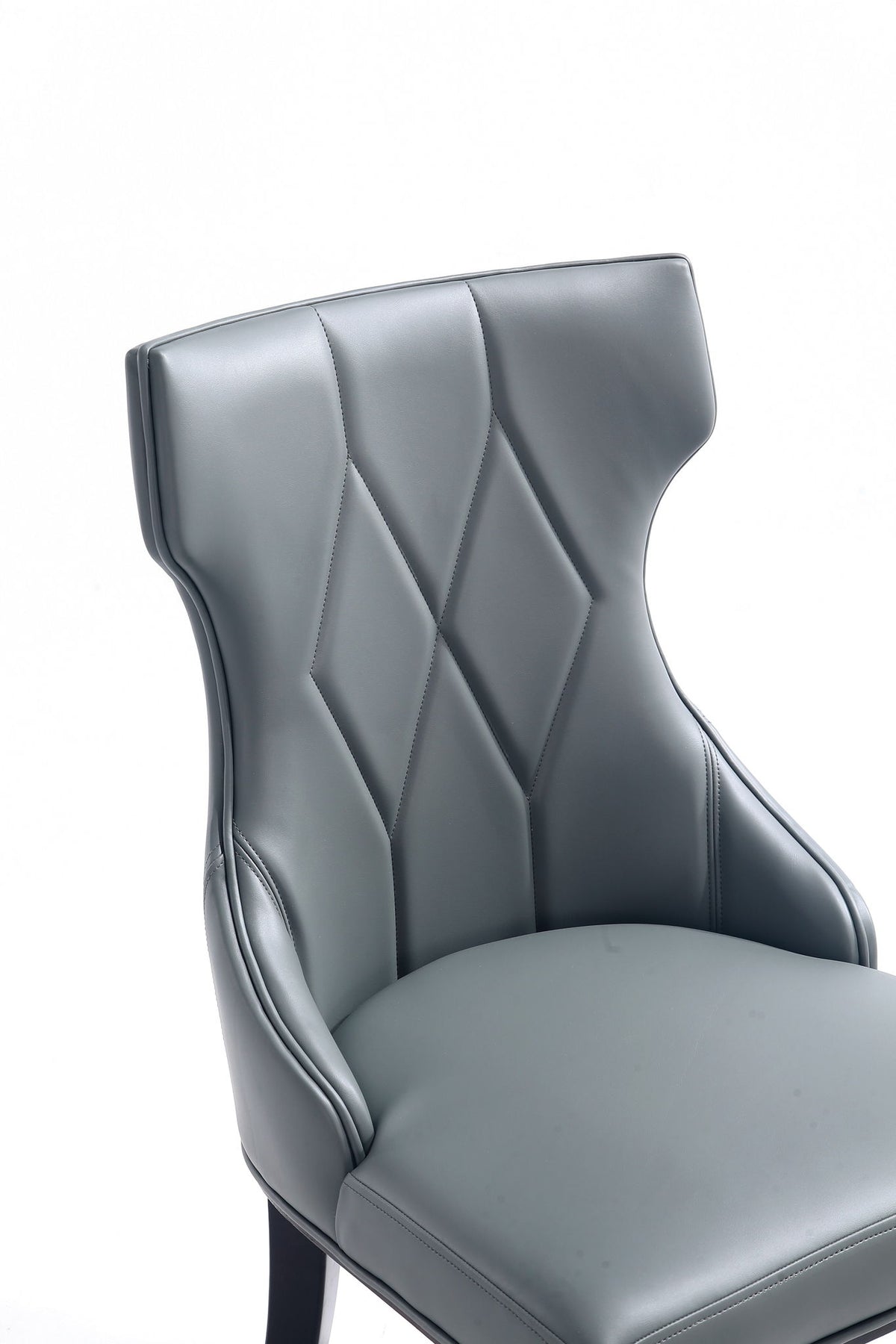 Reine - Vegan Leather Dining Chair (Set of 2) - Gray