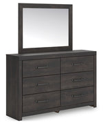 Hollivern - 4 Pc. - Twin Panel Storage Bed, Dresser, Mirror And Chest - Dark Gray