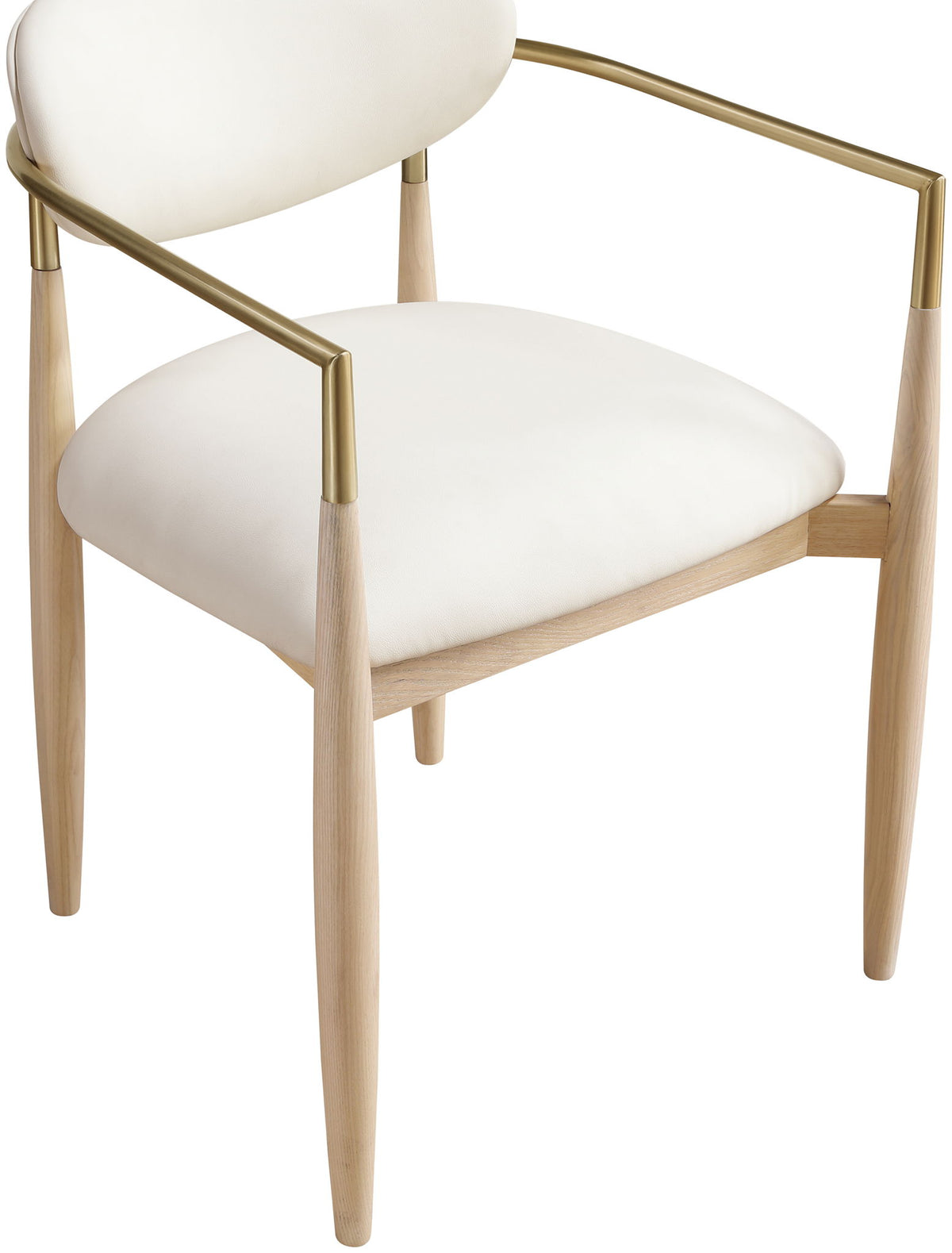 Riccio - Dining Arm Chair (Set of 2) - Natural And Gold Frame