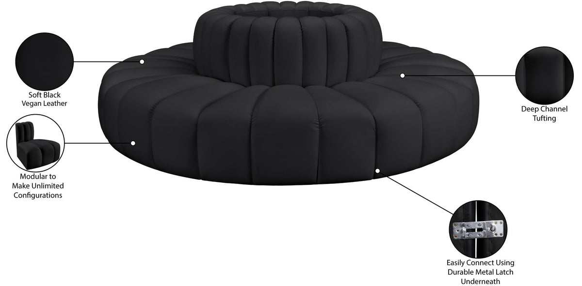 Arc - Faux Leather 8 Piece Round Modular Sofa