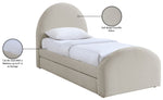 Andaz - Chenille Fabric Upholstered Trundle Bed