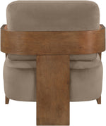 Cedra - Velvet Performance Fabric Upholstered Accent Chair - Brown Frame