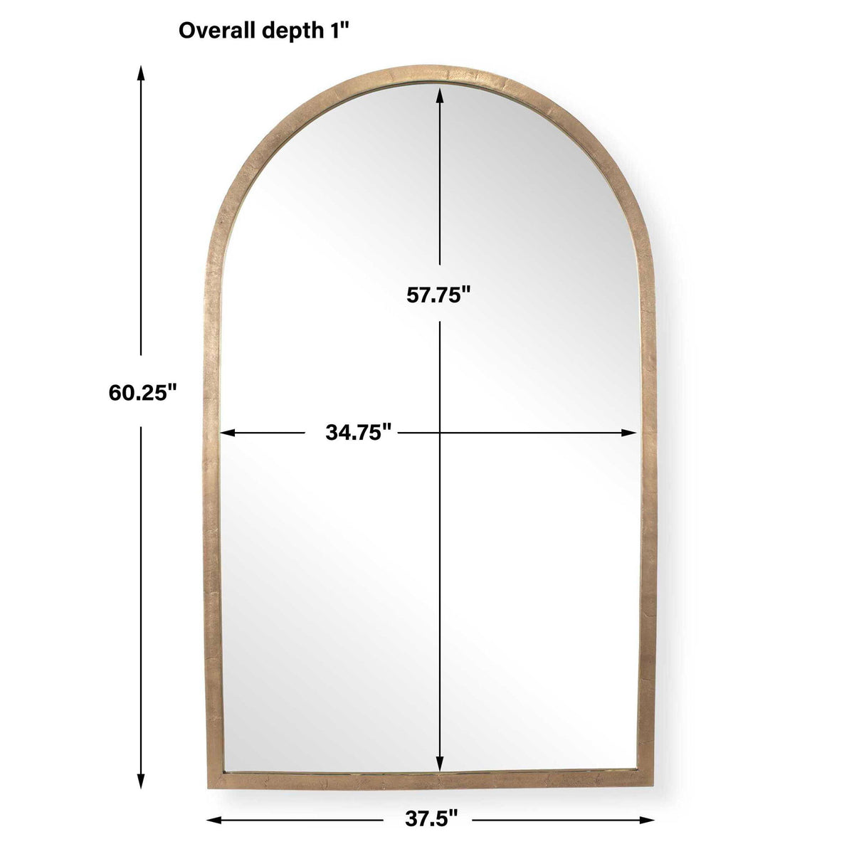 Vestry - Arch Mirror - Antique Brass