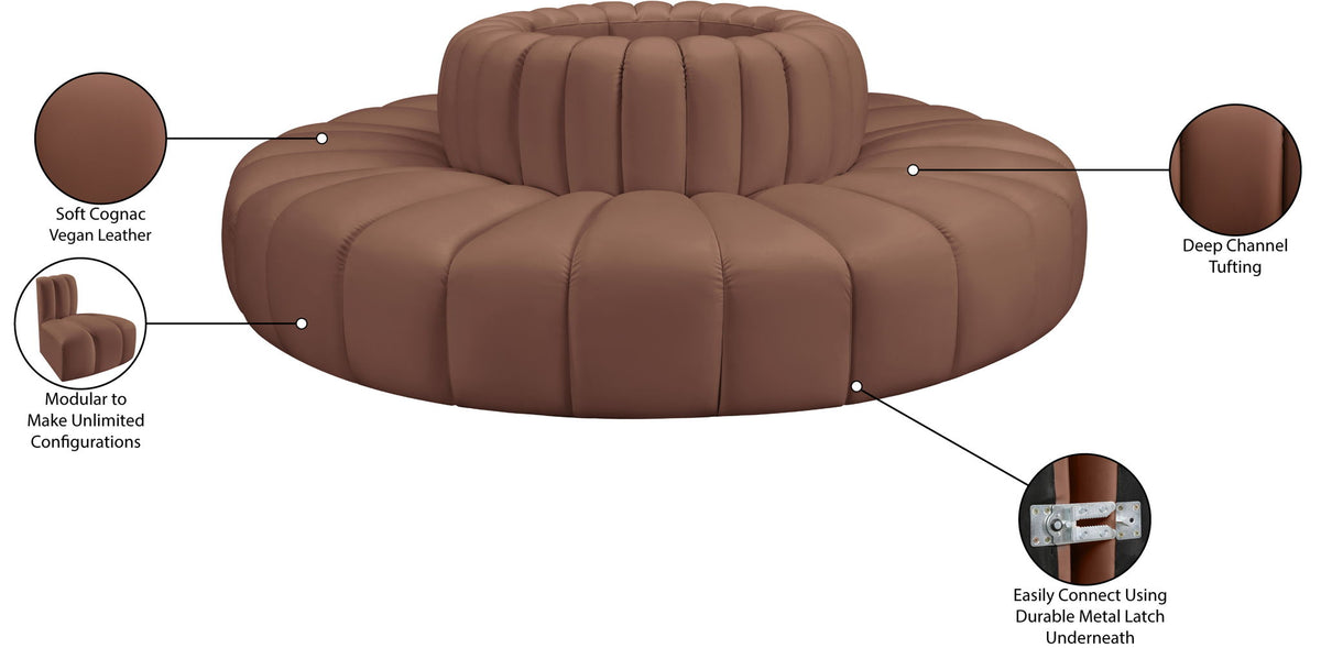 Arc - Faux Leather 8 Piece Round Modular Sofa